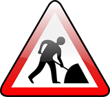 Verkehrsschild mit Bauarbeiter